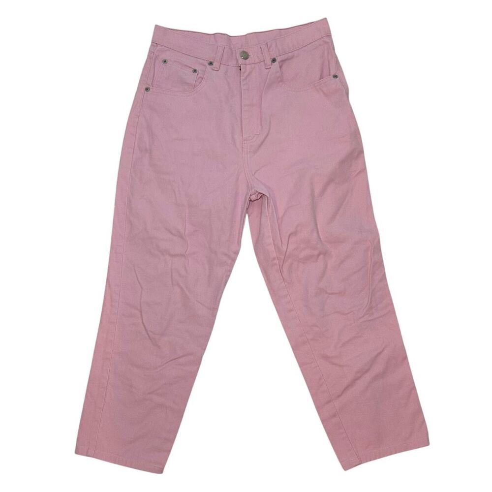VTG 90s J.B. Blue High Waist Cropped Denim Jeans Pink Size 6/8 Tapered Y2K
